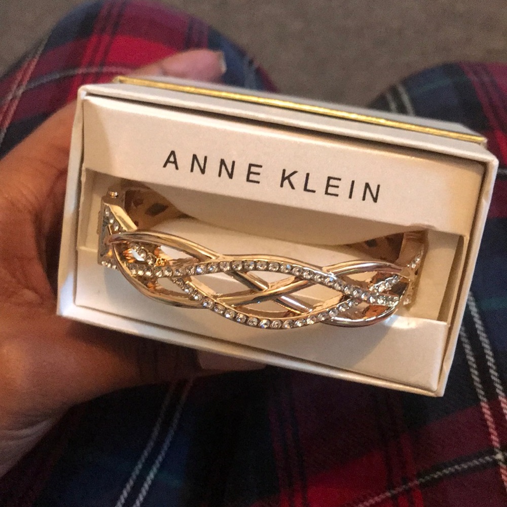Crystal Gold Anne Klein Bangle Boxed
